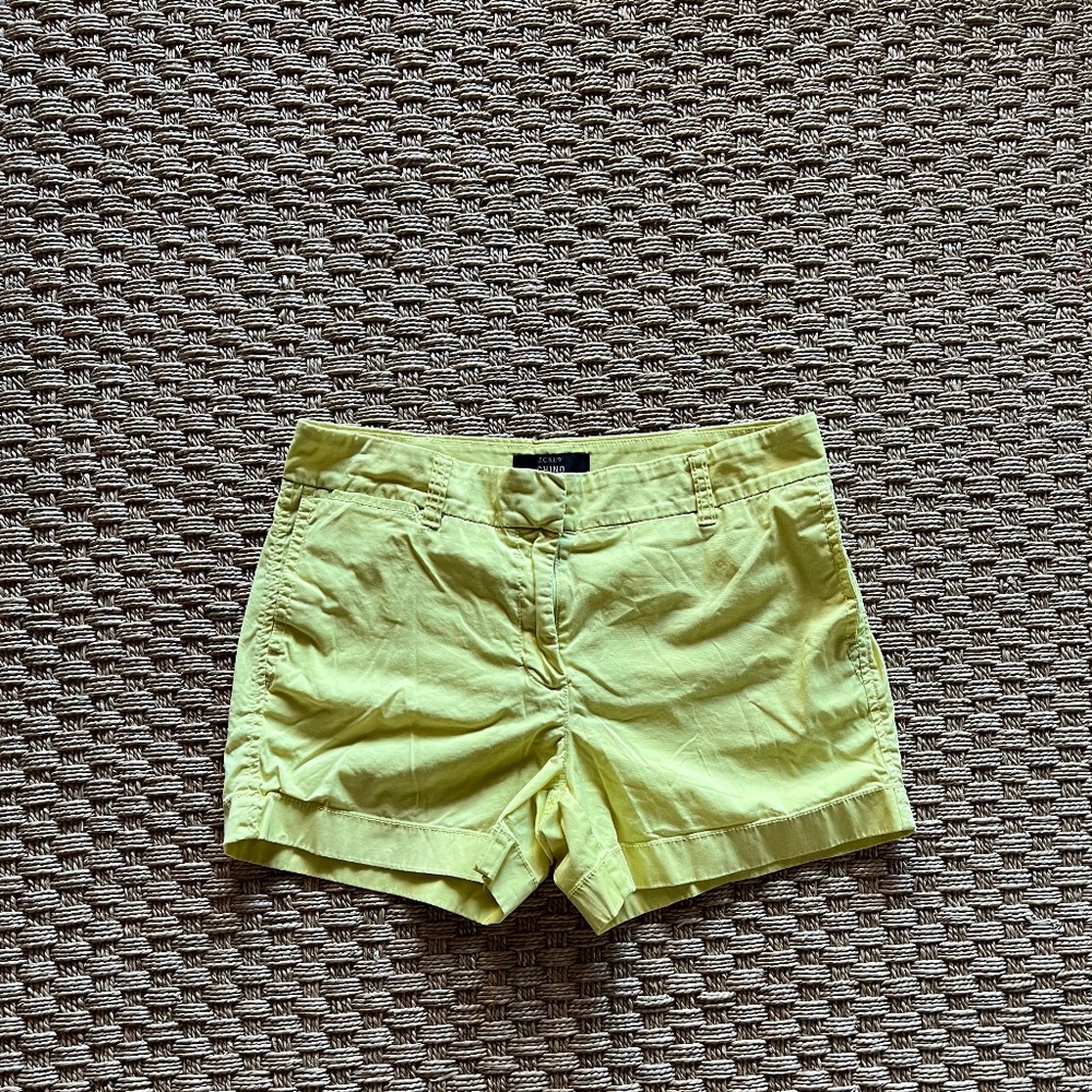 J. Crew 4” Chino Shorts, Size 4, Style G2331, Yellow